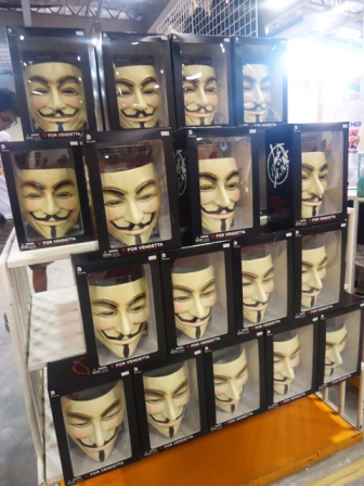 V for Vendetta masks for around 1,000 pesos. I love it!